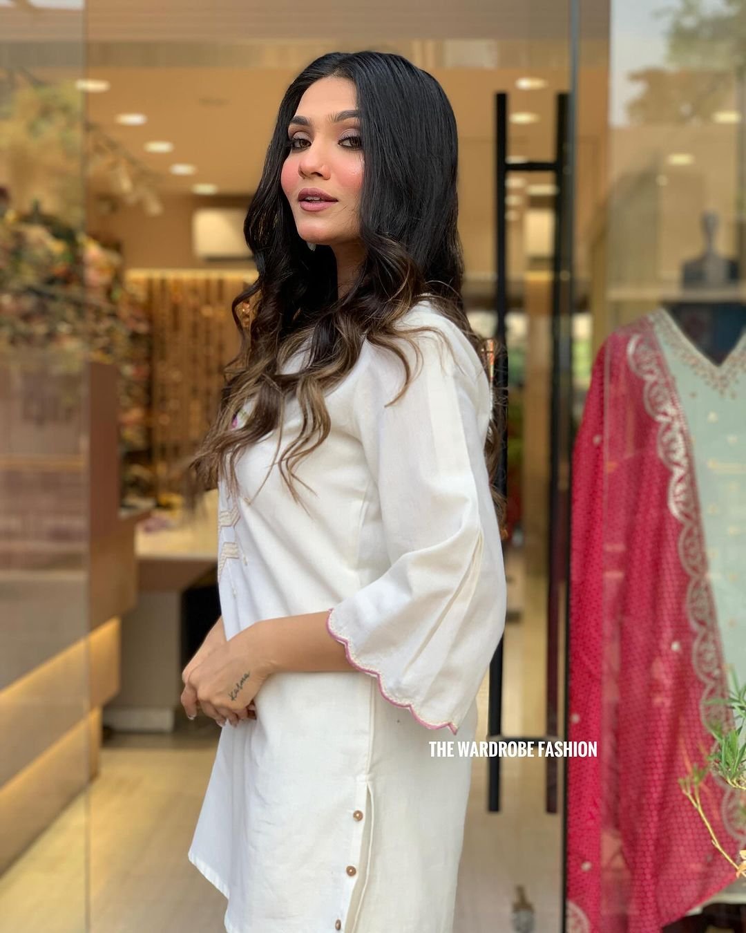 White Cotton Flex Embroidered Co-Ord Set